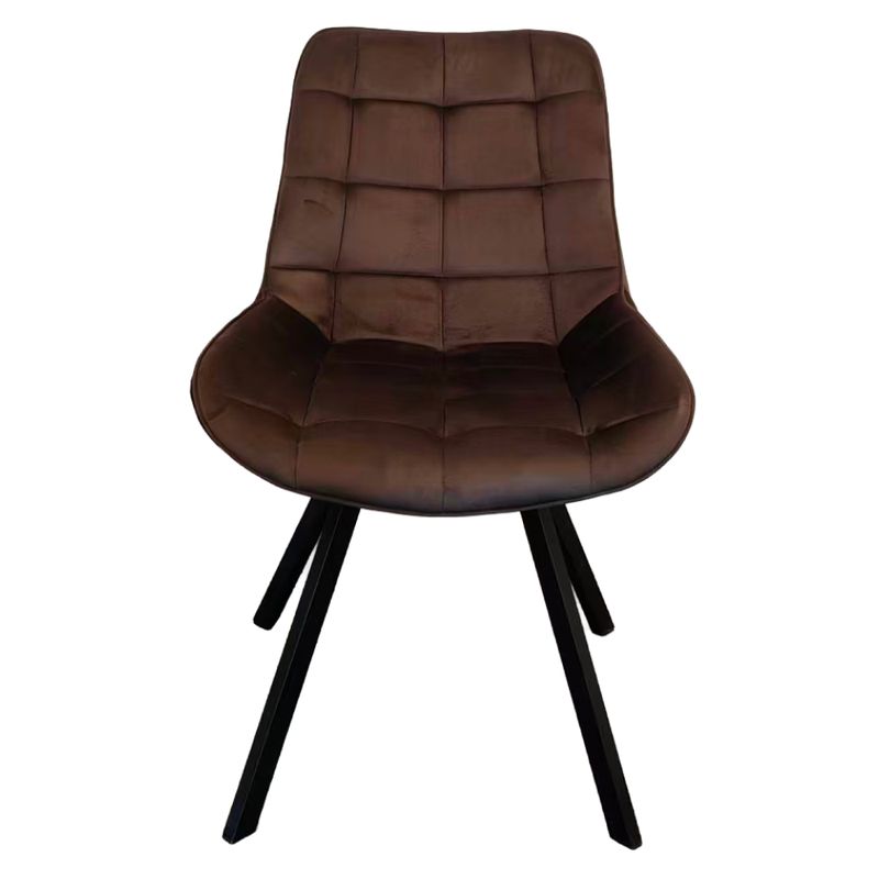 Jedálenská stolička, tmavohnedá Velvet látka, nohy kov čierny, SAMIRA
