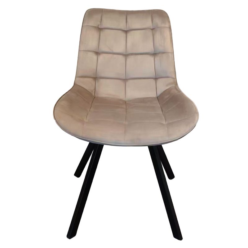 Jedálenská stolička, sivohnedá Taupe Velvet látka, nohy kov čierny, SAMIRA