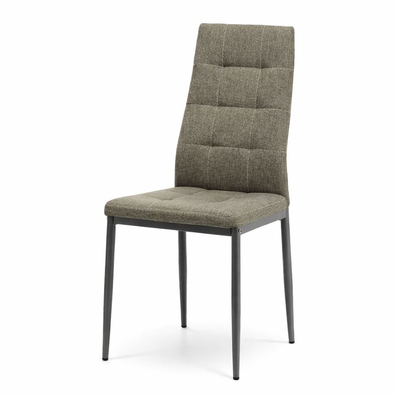 Jedálenský set 1+4, 110x70cm, MDF, divoký dub, látka hnedá, AUTRON