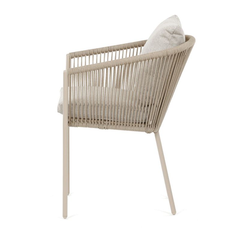 Záhradná stolička, hliník, látka béžová, AZC-C1179 CRM