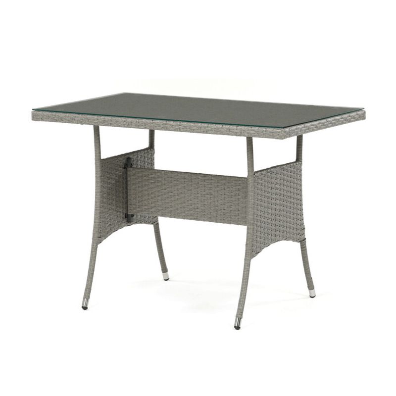Záhradná zostava, polyratan, sivý, AZS-A1442 GREY