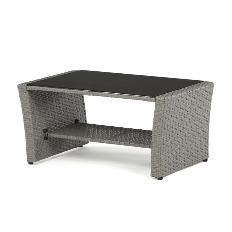 Záhradná sedacia súprava, polyratan, sivý, AZS-A1523 GREY