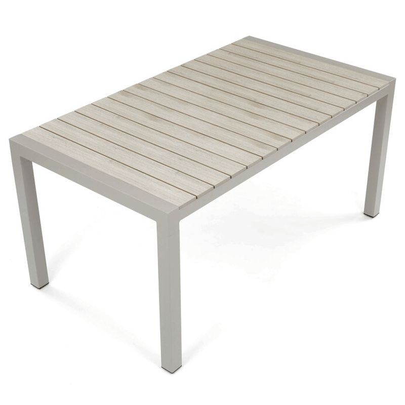 Záhradný stôl 162x90cm, hliník, polywood, béžový, AZT-S1514 CRM
