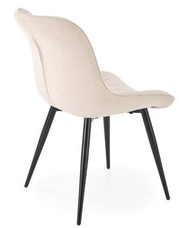 Jedálenská stolička, béžová látka, nohy kov čierny, K-567
