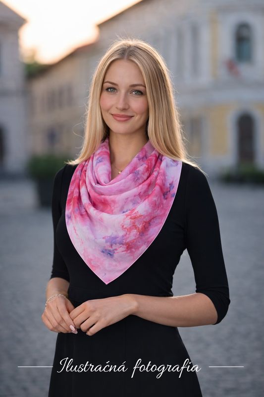 Hodvábna šatka LIMITED_289, Vyrobená na Slovensku, 90x90cm