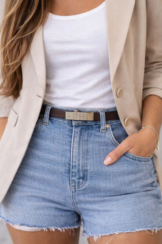 Dámsky kožený opasok SWAROVSKI BROWN, šírka 2cm, Vyrobené na Slovensku - Tmavo hnedý