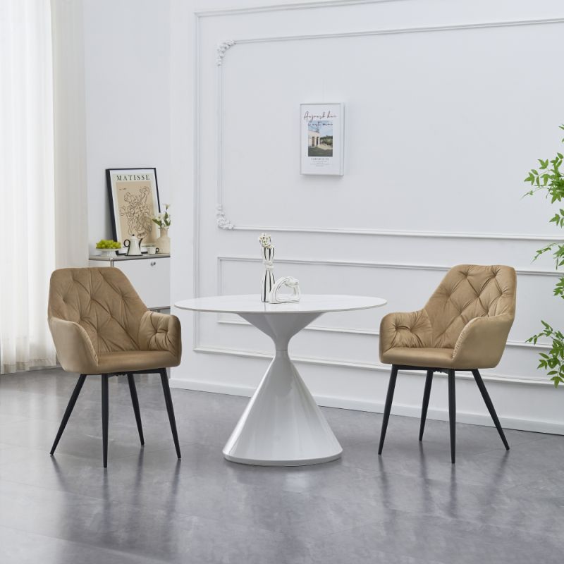 Dizajnové kreslo, béžová Velvet látka, nohy kov čierny, VERIO NEW