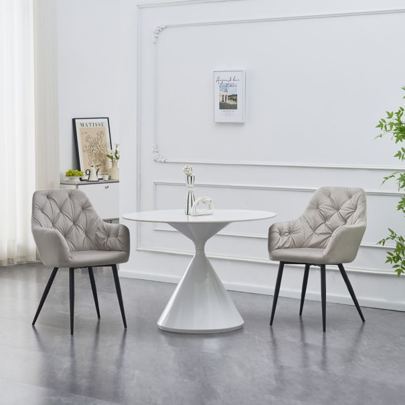 Dizajnové kreslo, sivá Velvet látka, nohy kov čierny, VERIO NEW