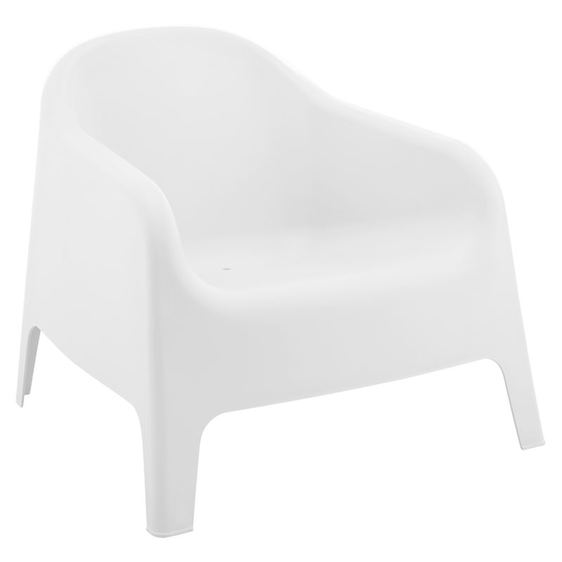 Záhradné stohovateľné kreslo, biely plast, SOKRA NEW