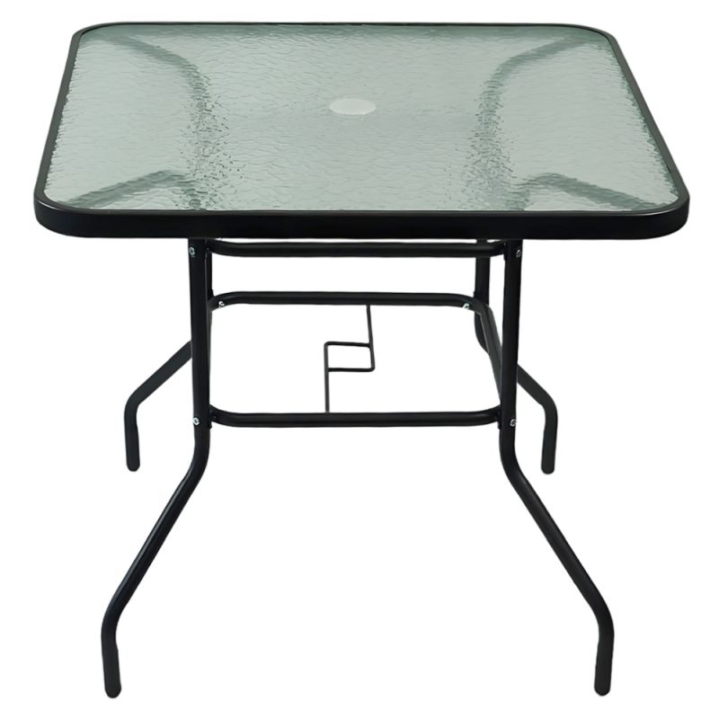 Jedálenský stôl, 80x80cm, sklo, čierny, DEMAT NEW TYP 2