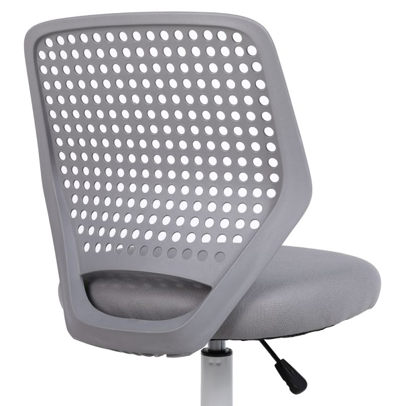 Otočná stolička, sivá sieťovina, plast, biela, SATOZ