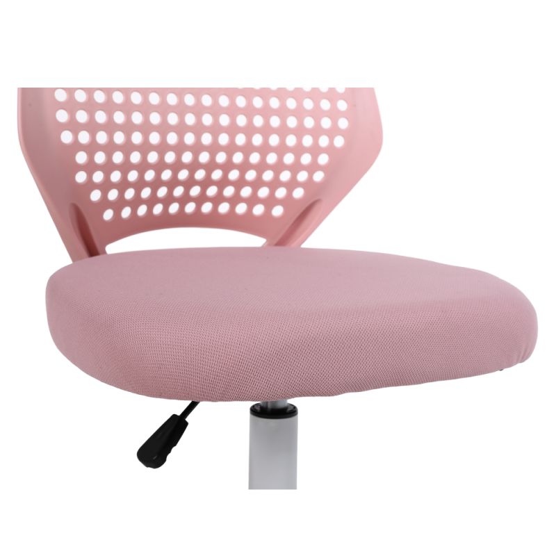 Otočná stolička, ružová sieťovina, plast, biela, SATOZ