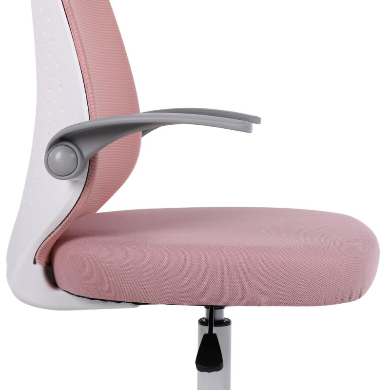 Kancelárske kreslo, ružová sieťovina, biela, PASTURA