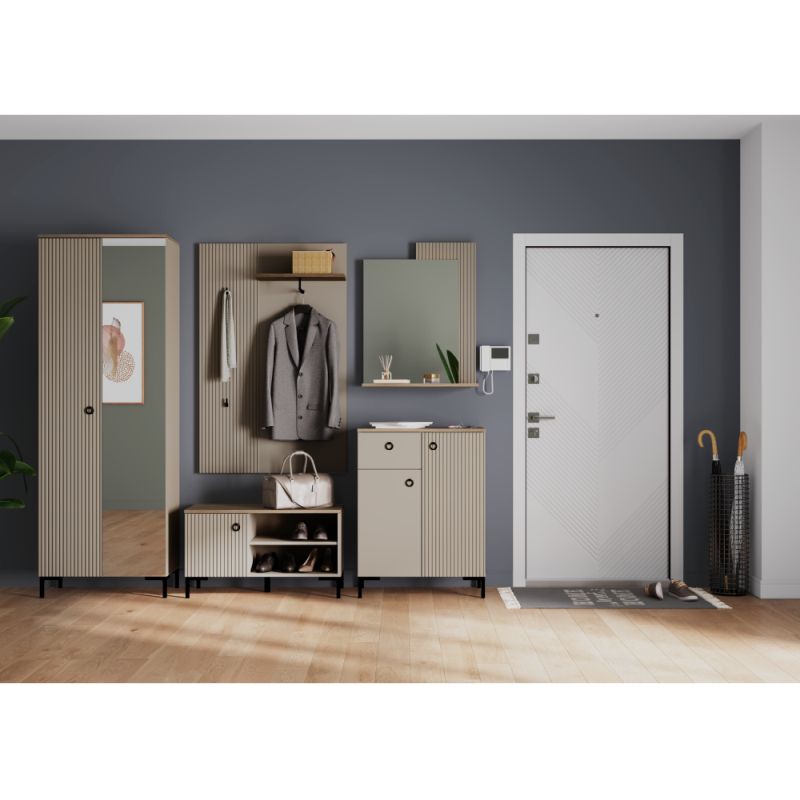 Botník, 85cm, sivohnedý Taupe, dub silverjack, DOMCA 1D