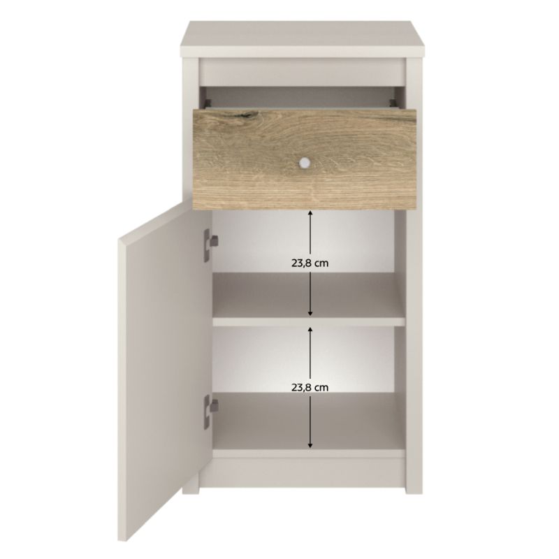 Komoda, 47cm, kašmír, dub evoke, kombinovaná, KAROS 1D1S