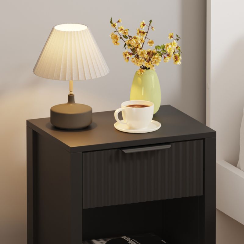 Nočný stolík, 39cm, čierny, TOBI