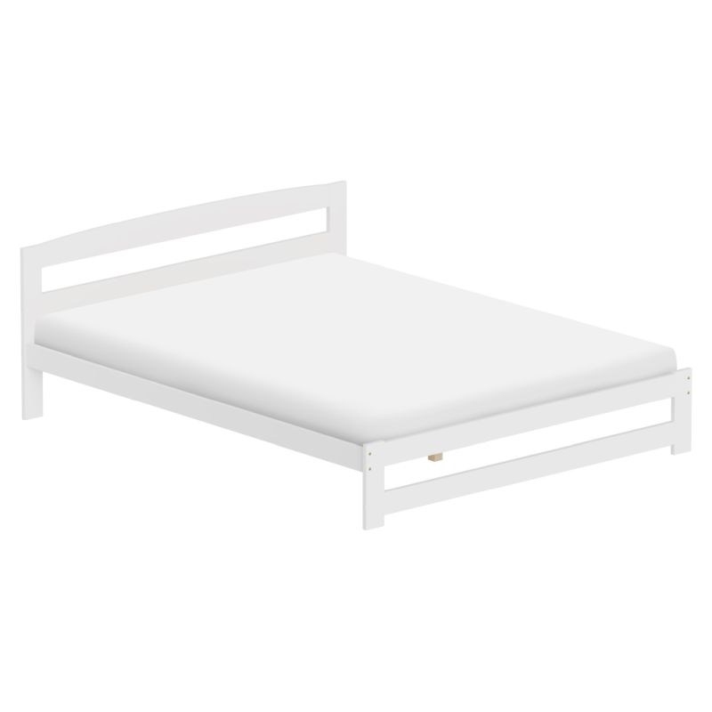 Manželská posteľ, 160x200, s roštom, biela, AZRA