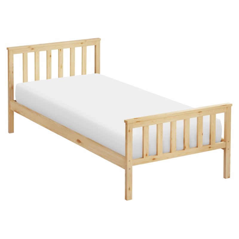 Posteľ, 90x200, s roštom, prírodná, ANATRA