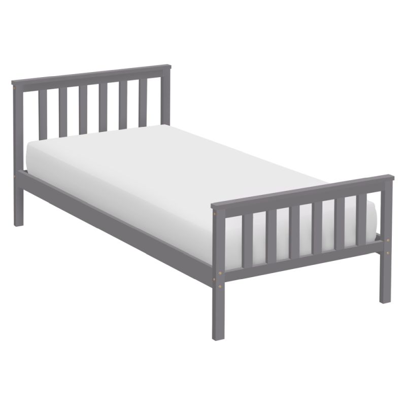 Posteľ, 90x200, s roštom, sivá, ANATRA