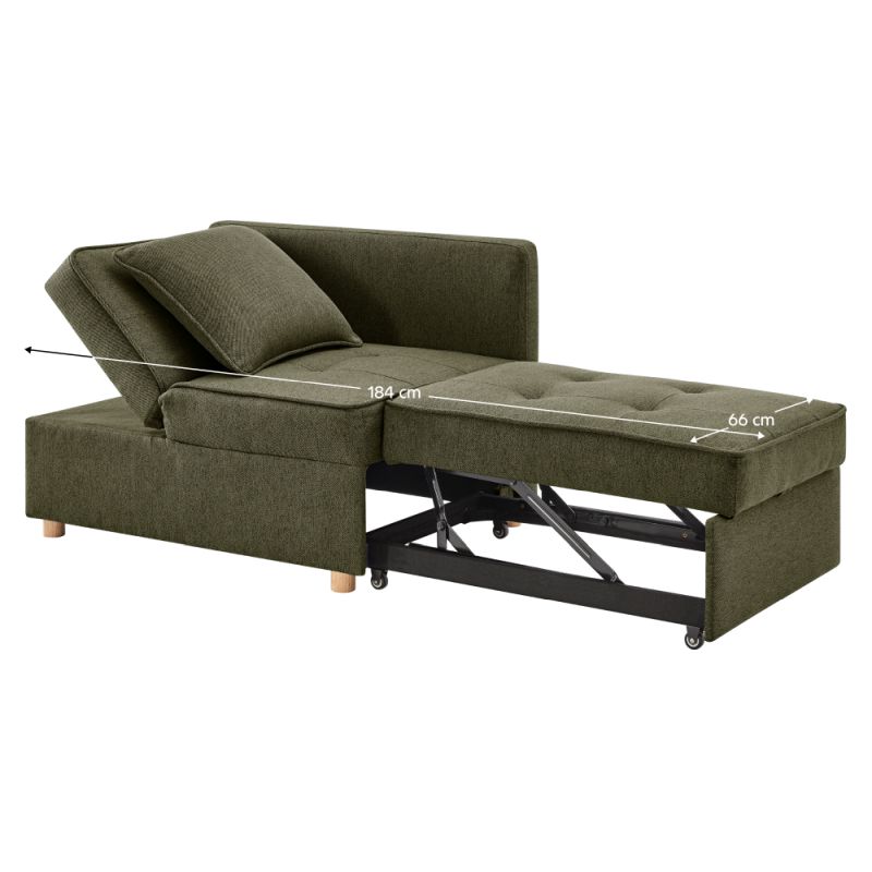 Rozkladacia pohovka, zelená látka, OSVALDO