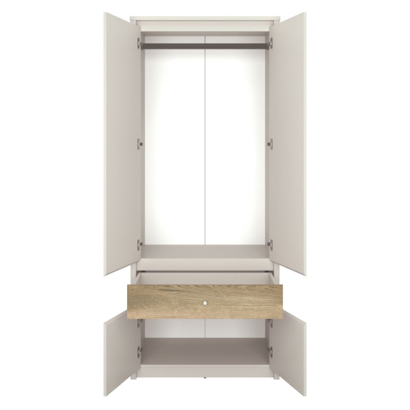 Skriňa, 87cm, vešiaková, kašmír, dub evoke, KAROS 4D1S