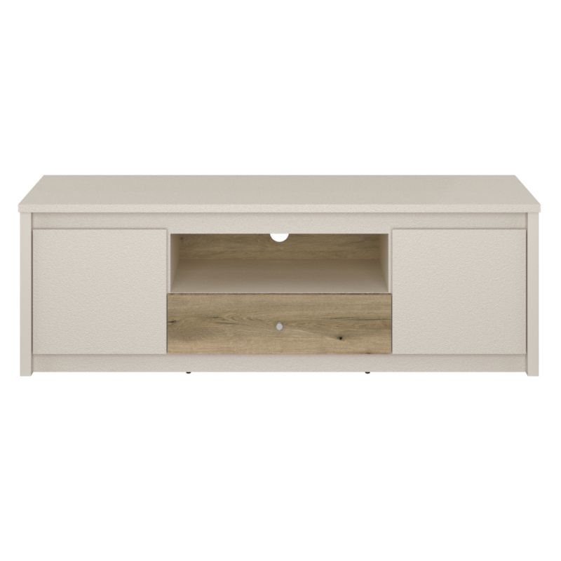TV stolík, 150cm, kašmír, dub evoke, KAROS 2D1S