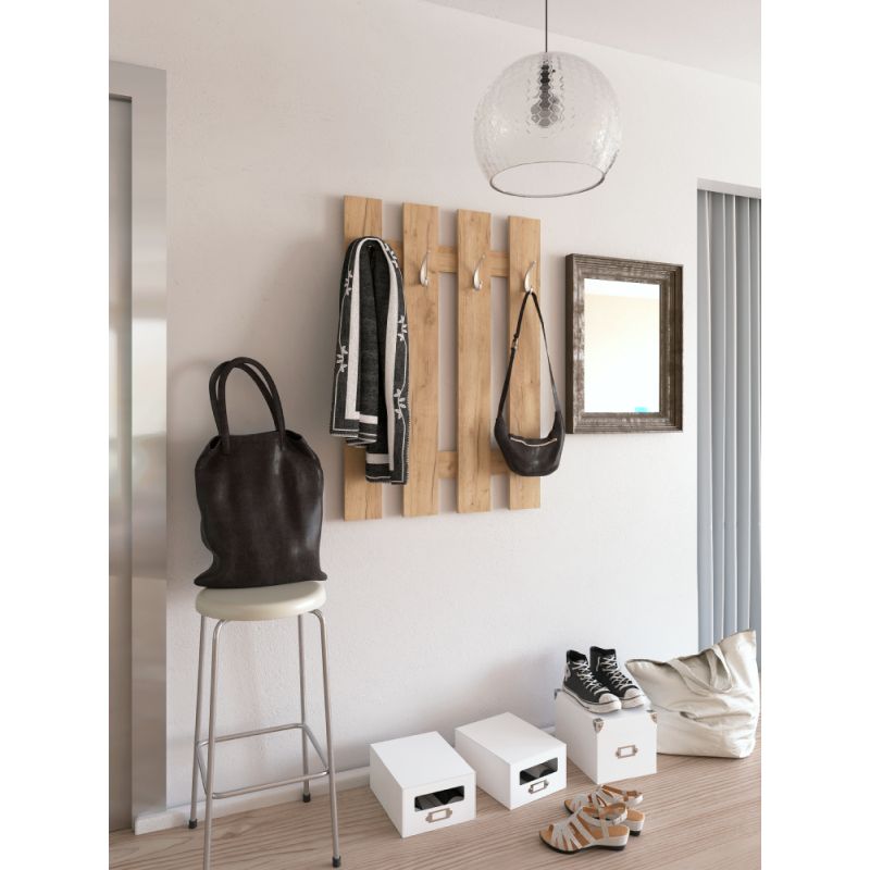 Vešiaková stena, 70cm, dub artisan, KORADO NEW KV11