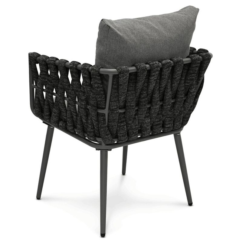 Záhradná stolička, kov, látka, sivá, AZC-1105 GREY