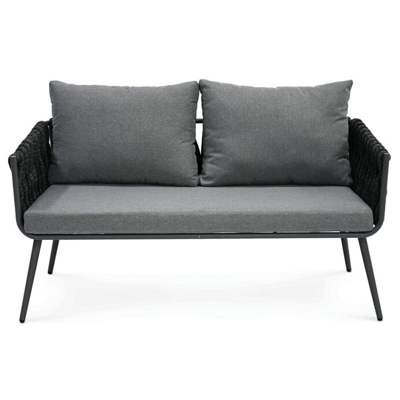 Záhradná zostava, kov, sivá látka, AZS-1604 GREY