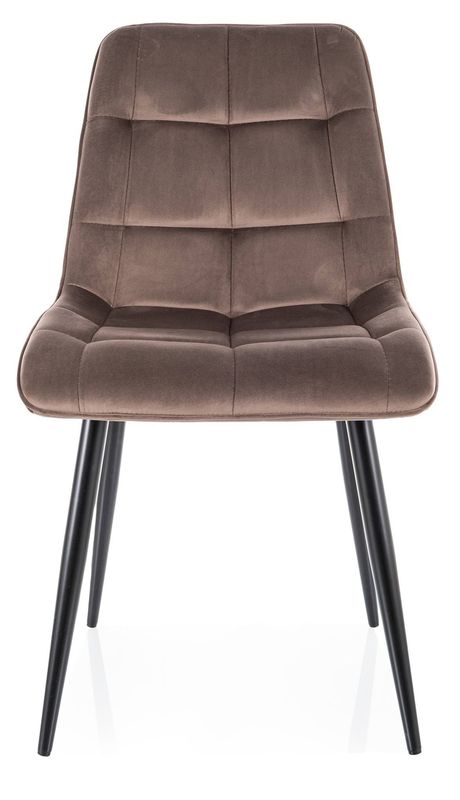 Jedálenská stolička, cappuccino látka, nohy kov čierny, Signal, CHIC VELVET