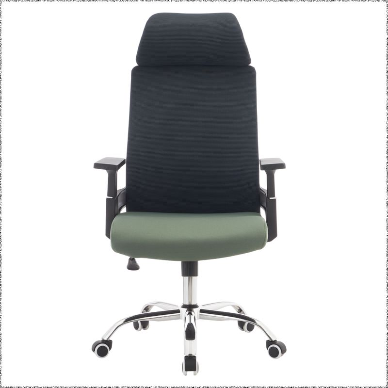 Kancelárske kreslo, zelená látka, tmavosivá sieťovina, chróm, HOLGER