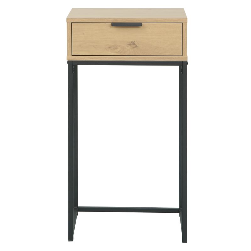 Konzolový stolík so zásuvkou, 40cm, dub, čierny, LERTOS