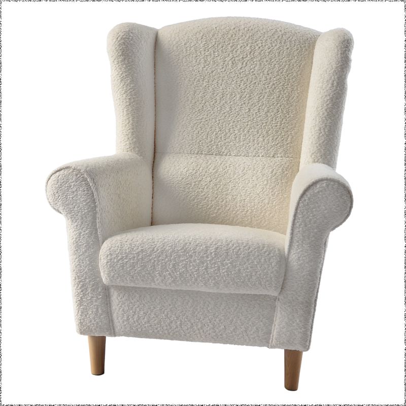 Kreslo ušiak, smotanová látka Coral, CHARLOT