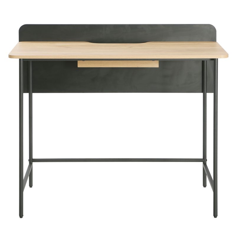 PC stôl, 100x49, dub, čierny, KOMPUS