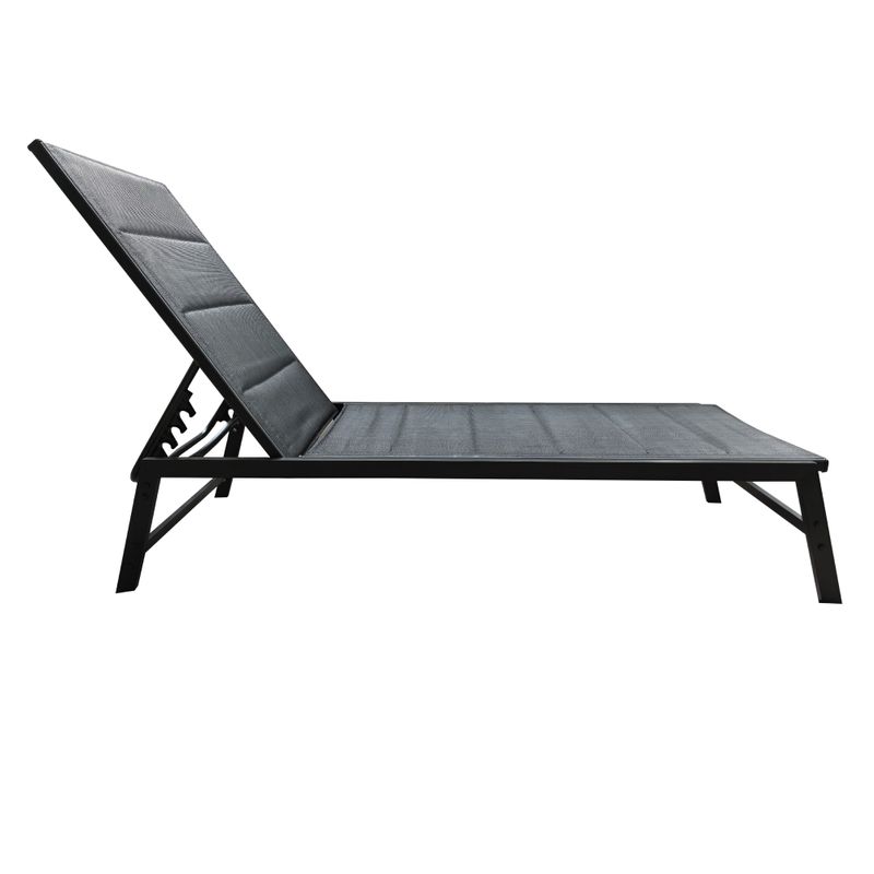 Polohovacie záhradné lehátko, čierna látka, kov, LOPEZ