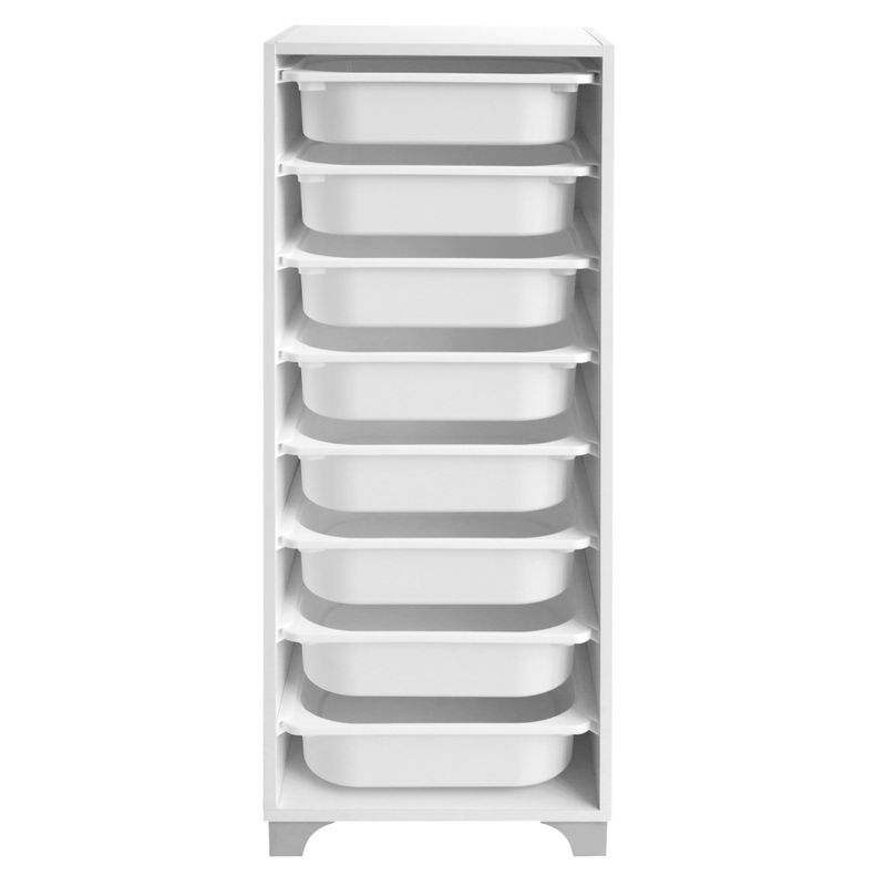 Regál s úložnými boxami, 42cm, biely, LUNOR