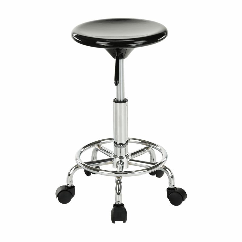 Stolička, 35cm, čierna, chróm, MABEL 4 NEW