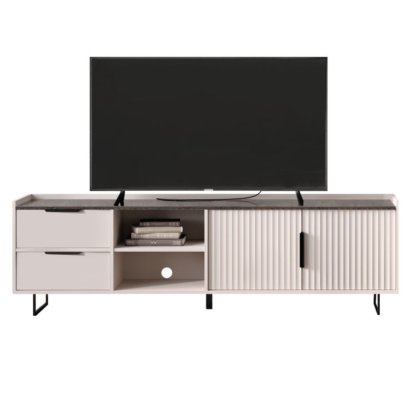 TV stolík, 200cm, kašmír, norkový gaštan arvadonna, FRESIO RTV2D2S