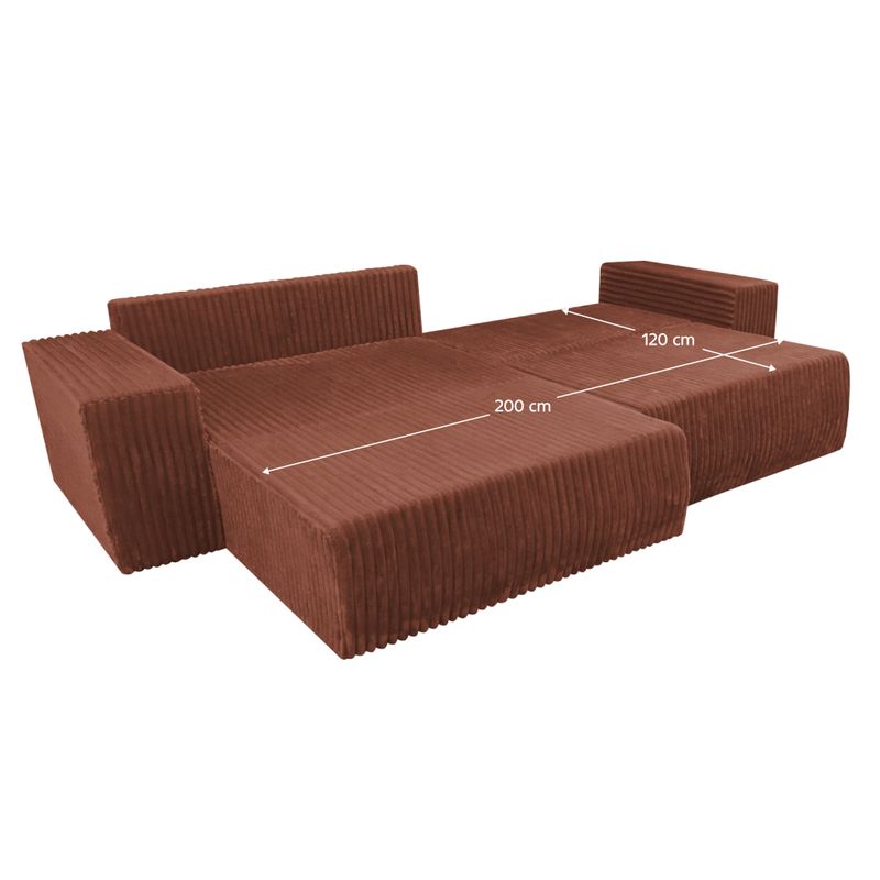 Univerzálna sedacia súprava, hnedá látka, PREMA ROH UNI