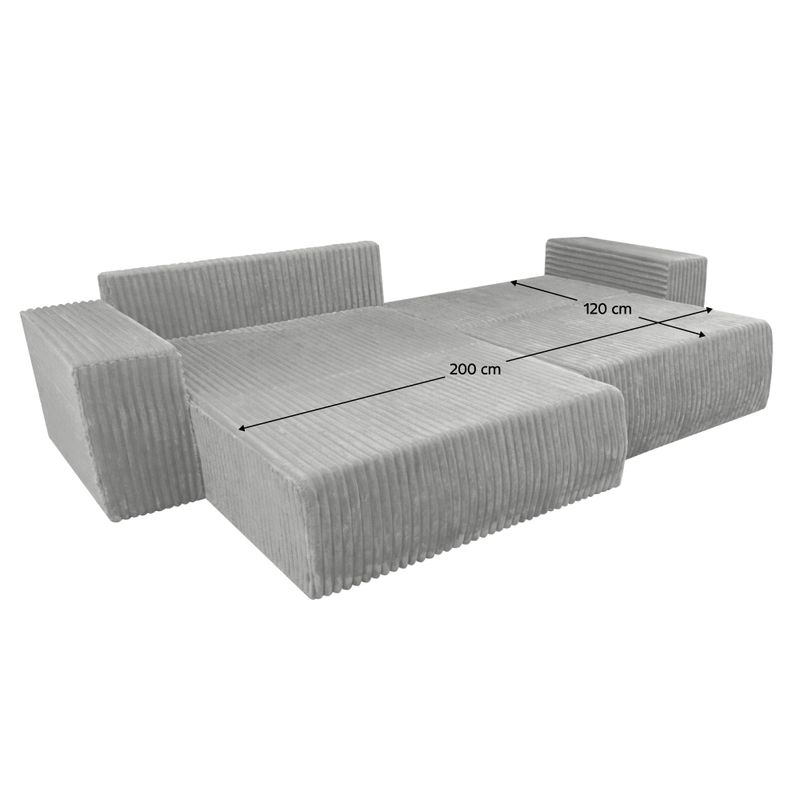 Univerzálna sedacia súprava, svetlosivá látka, PREMA ROH UNI