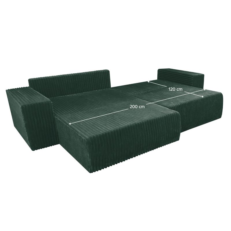 Univerzálna sedacia súprava, zelená látka, PREMA ROH UNI