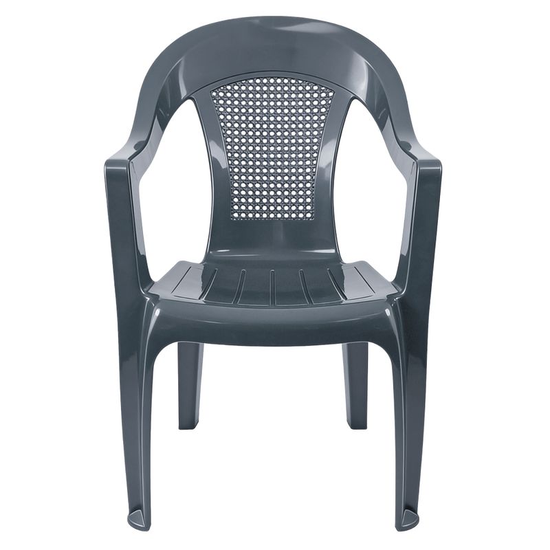 Záhradné stohovateľné kreslo, antracit plast, MEDRO
