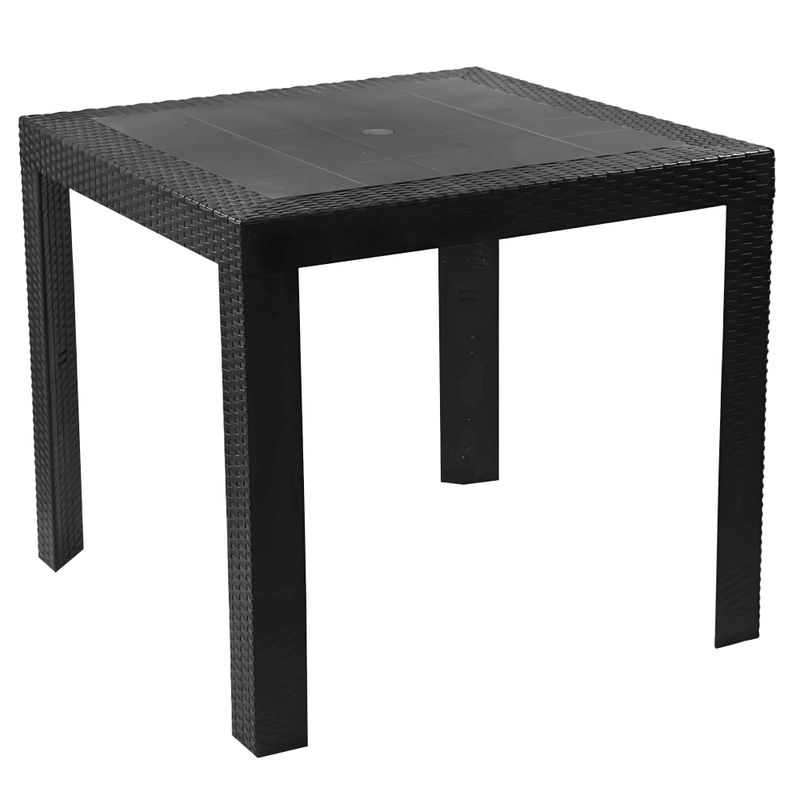 Záhradný stôl, 79x79cm, antracit, plast, KINGY NEW