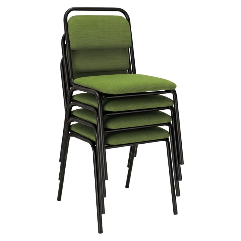 Zasadacia stolička, stohovateľná, zelená látka, kov čierny, VISITOR