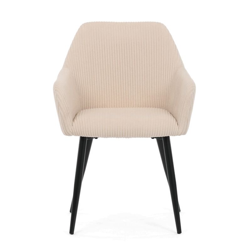 Jedálenská stolička, krémová, menčestrová látka, DCH-V4009 CRM6