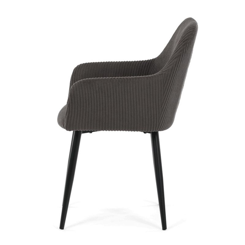 Jedálenská stolička, sivá, menčestrová látka, DCH-V4009 GREY6