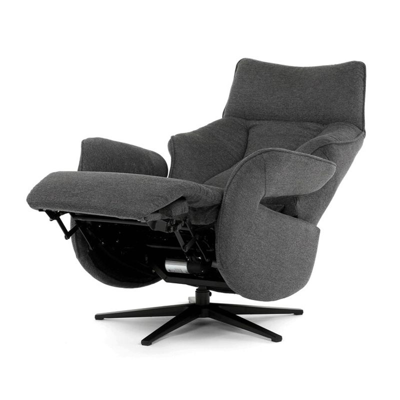 Relaxačné kreslo, elektrické zabudované ovládanie, sivá látka, TV-B3973 GREY2
