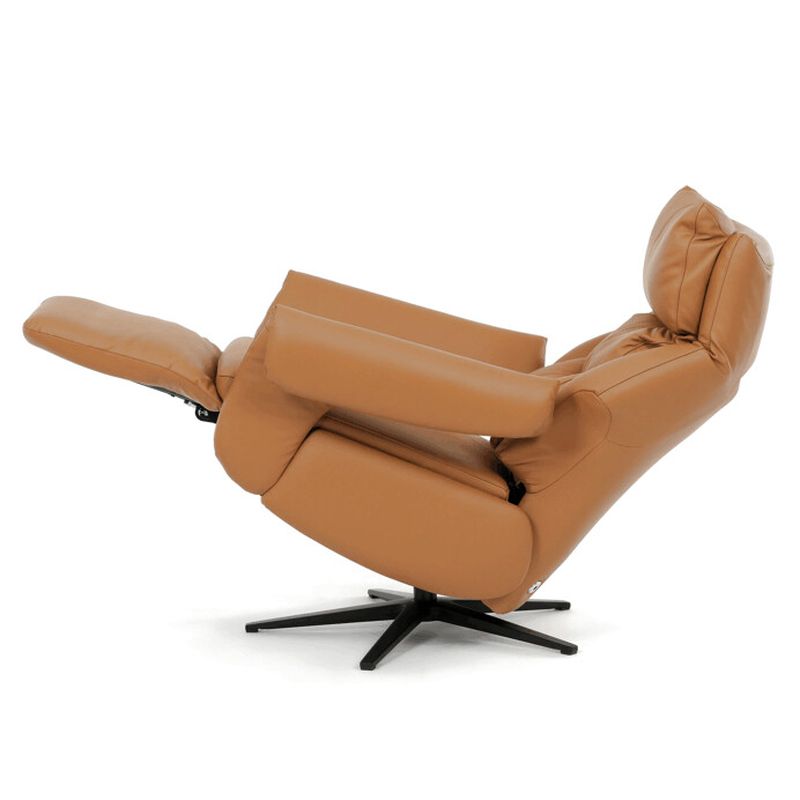 Relaxačné kreslo elektrické, zabudované ovládanie, béžová koža, TV-B3980 BGE3