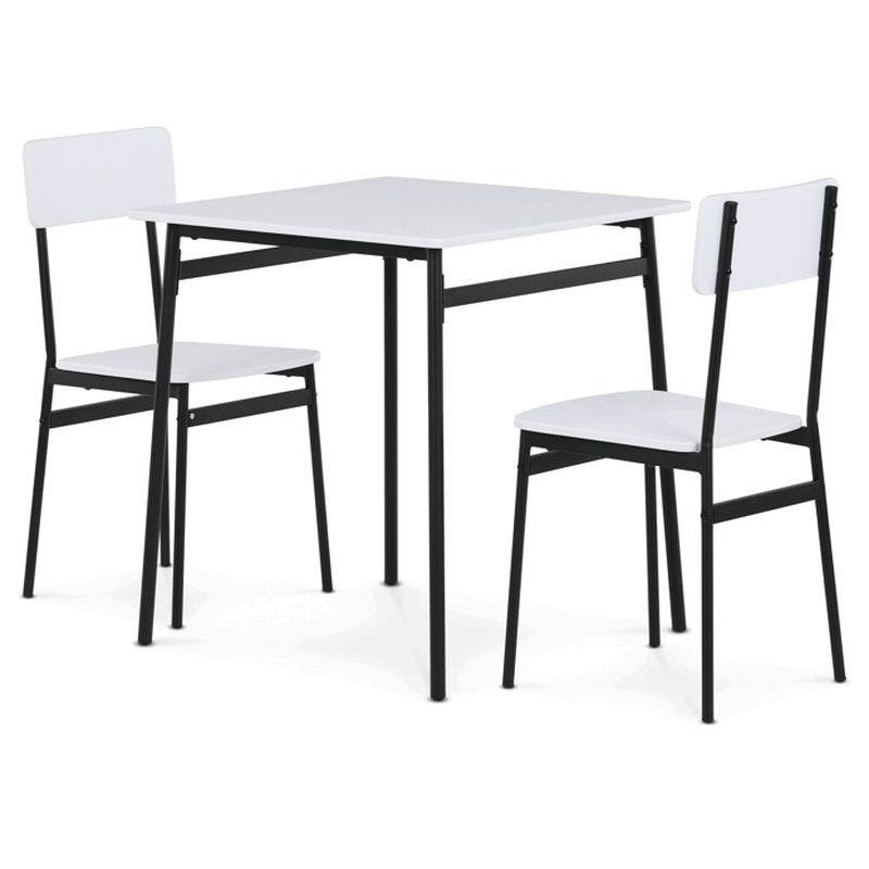 Jedálenský set, 70x70cm, MDF biela, AUT-O2121 WT