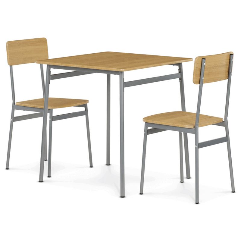 Jedálenský set s 2 stoličkami, 70x70cm, MDF dub, AUT-O2122 OAK